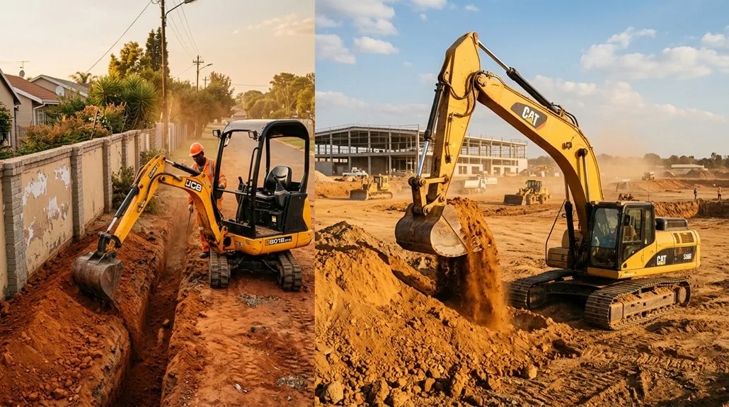 excavator comparison for projects