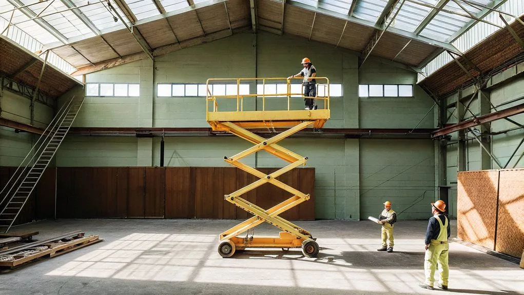 warehouse maintenance boom lifts